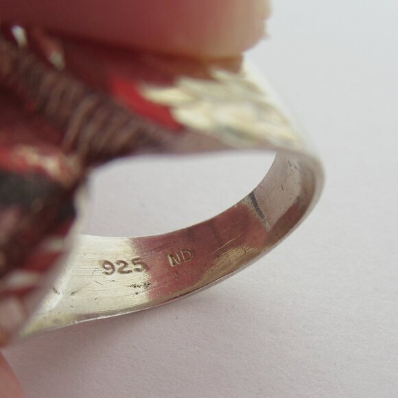925 Sterling Silver Modernist Ring Size 6.25 Marked - Picture 7 of 9